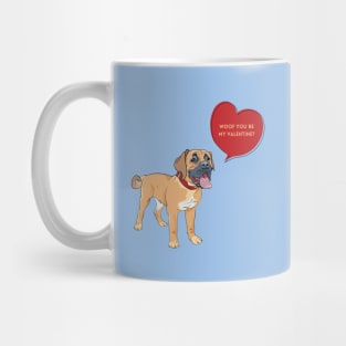 Woof You Be My Valentine? Romantic Boerboel Dog Mug